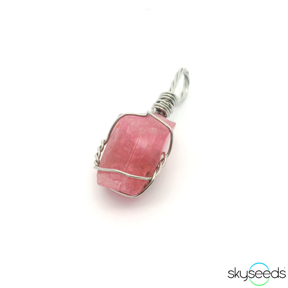 Raw Pink Tourmaline Pendant