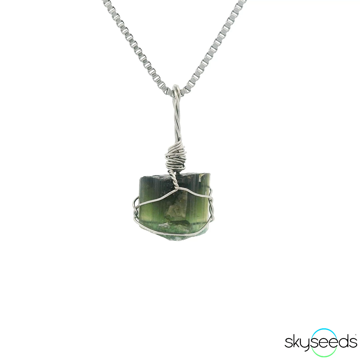 
                  
                    Raw Green Tourmaline Pendant
                  
                