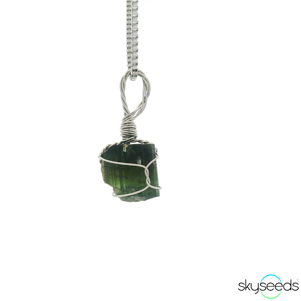 
                  
                    Raw Green Tourmaline Pendant
                  
                