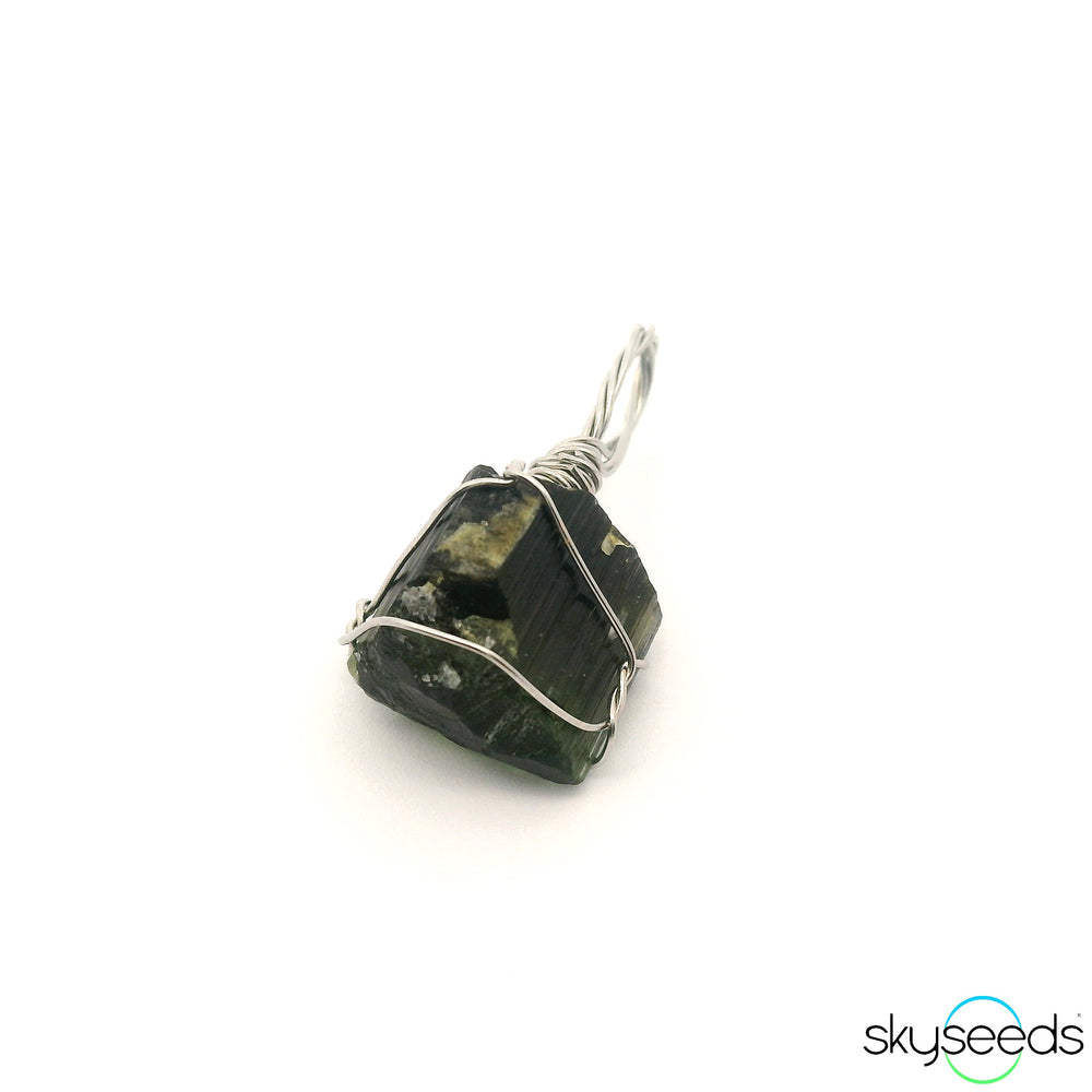 Raw Green Tourmaline Pendant