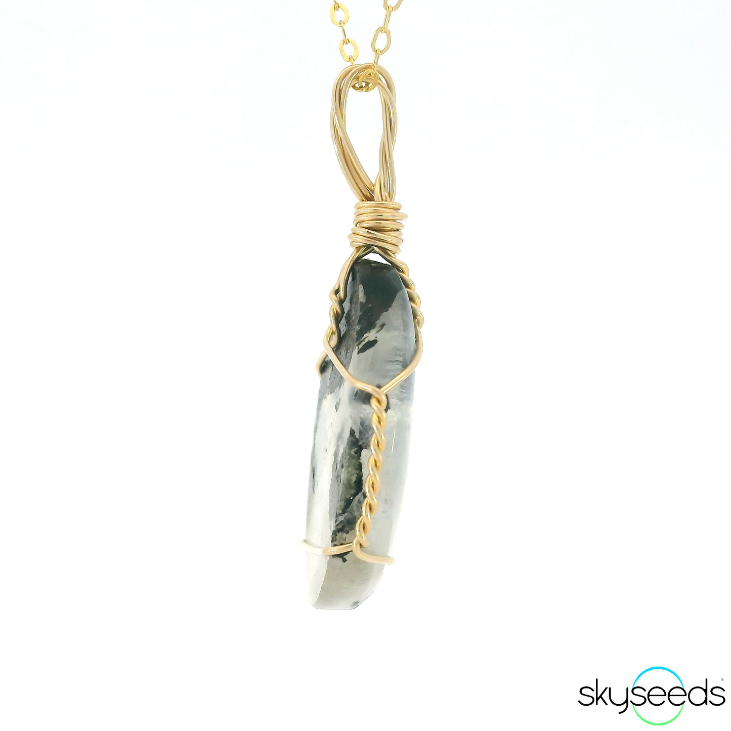 
                  
                    Rainbow Moonstone and Black Tourmaline Pendant
                  
                