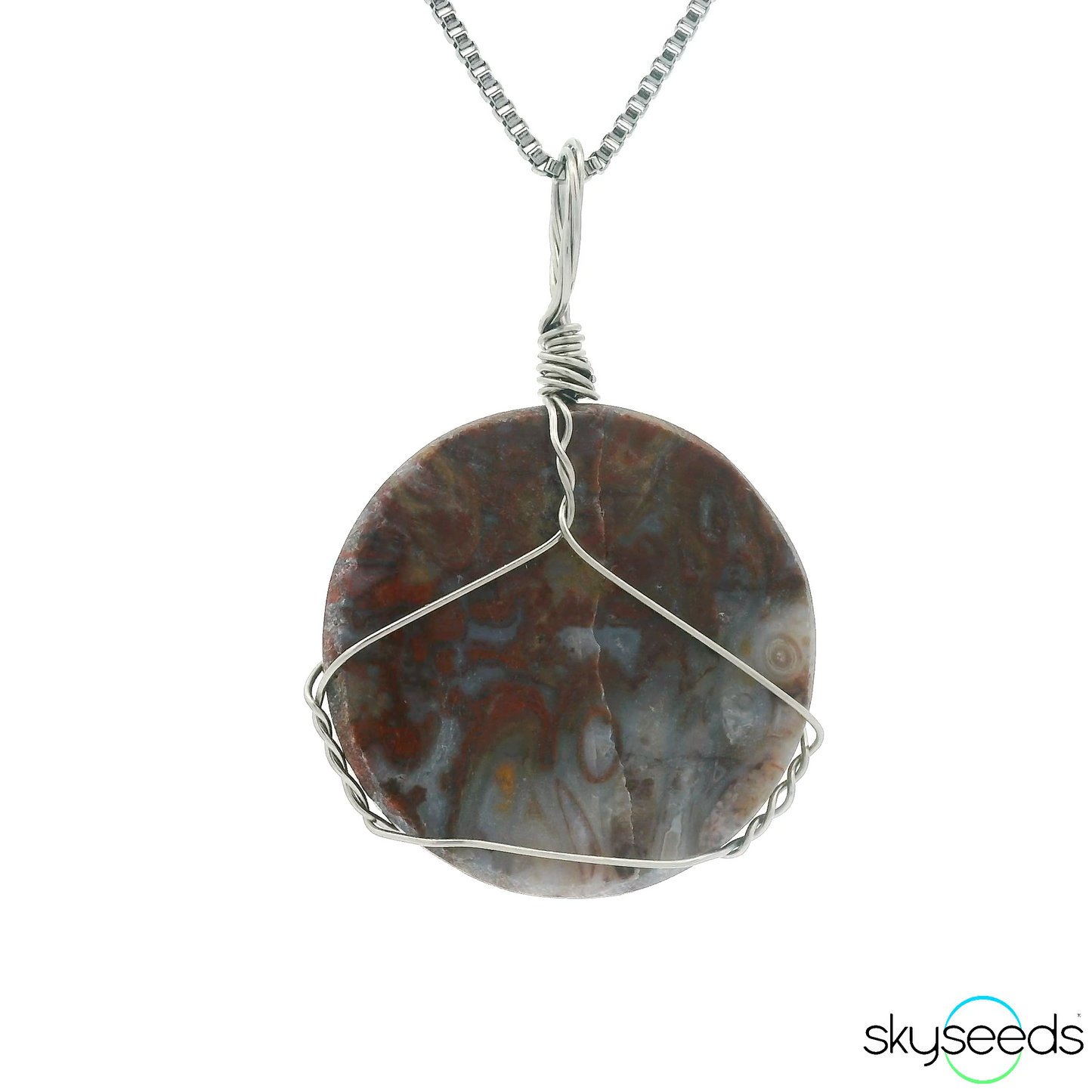 
                  
                    Red Plume Agate Pendant
                  
                