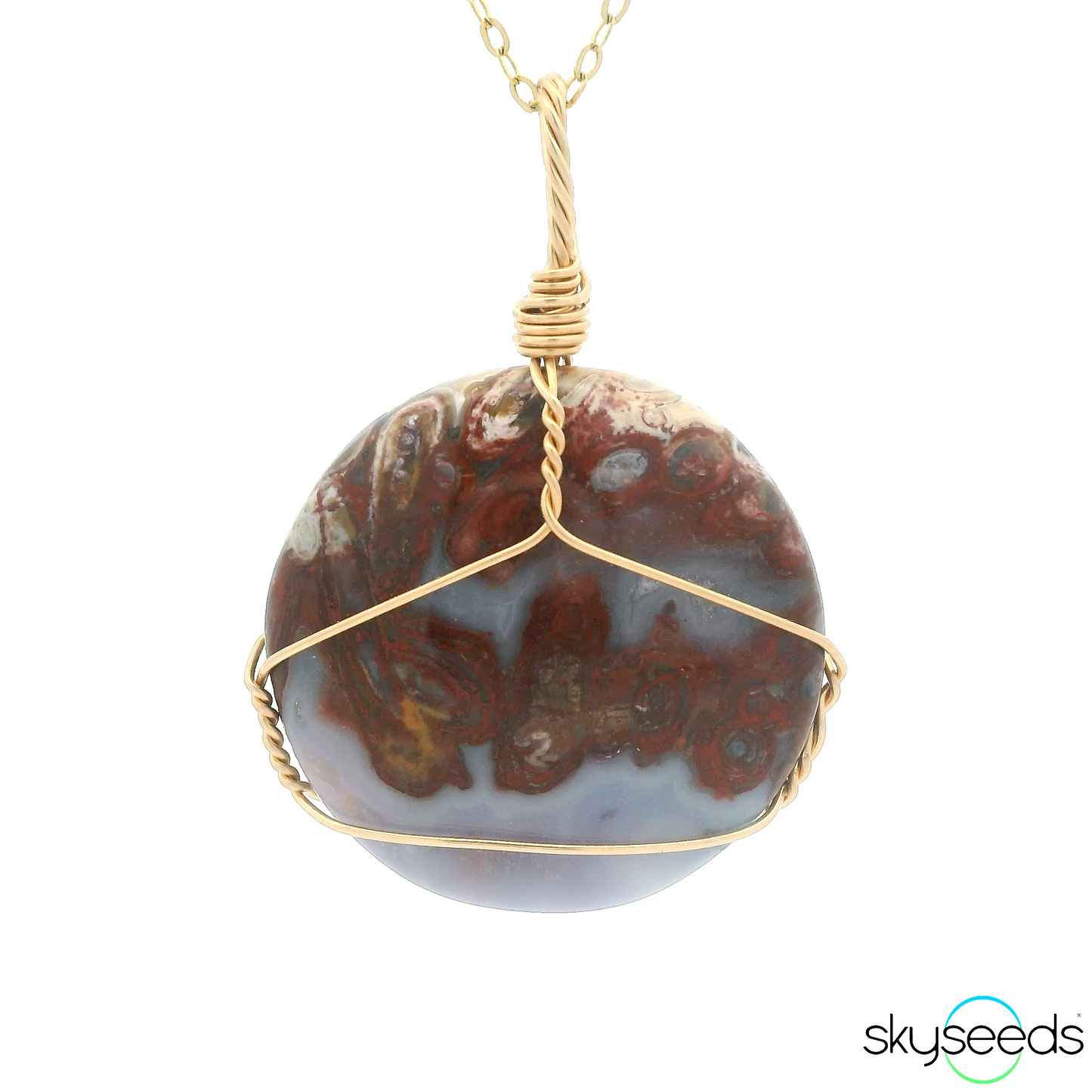 
                  
                    Red Plume Agate Pendant
                  
                