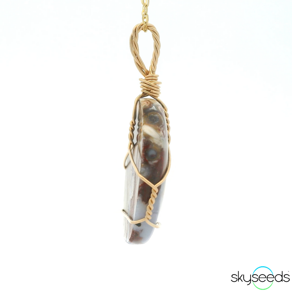 
                  
                    Red Plume Agate Pendant
                  
                