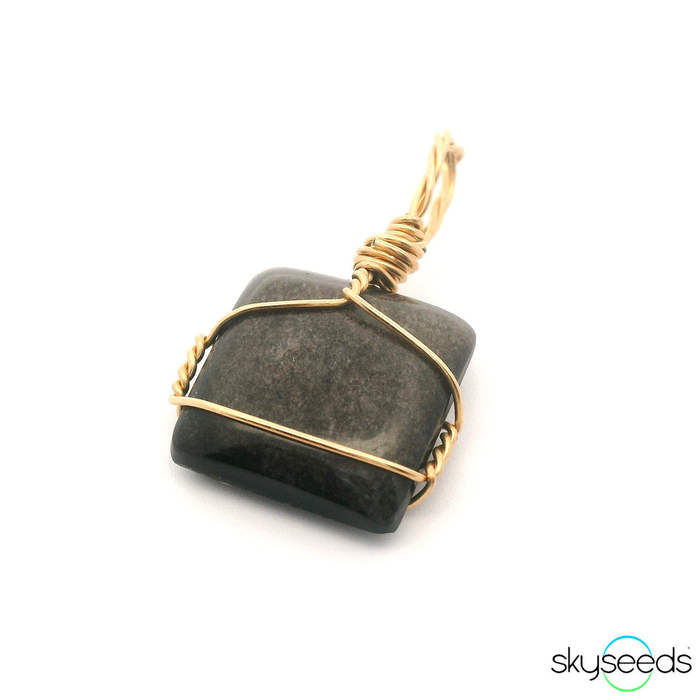 Silver Sheen Obsidian Pendant