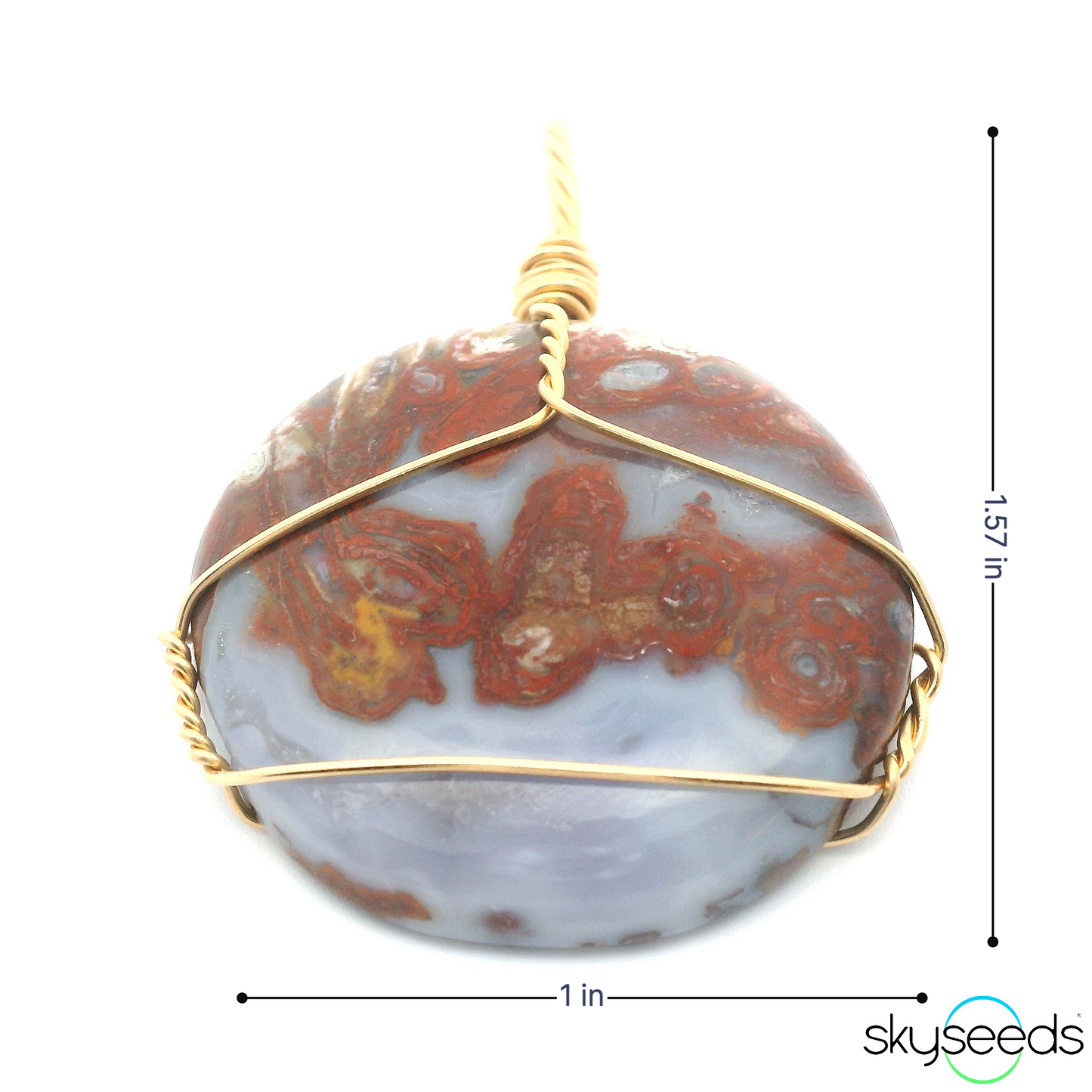 
                  
                    Red Plume Agate Pendant
                  
                