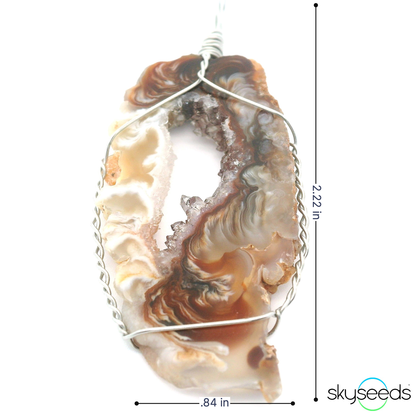 
                  
                    Druzy Agate - Stainless Steel Pendant
                  
                