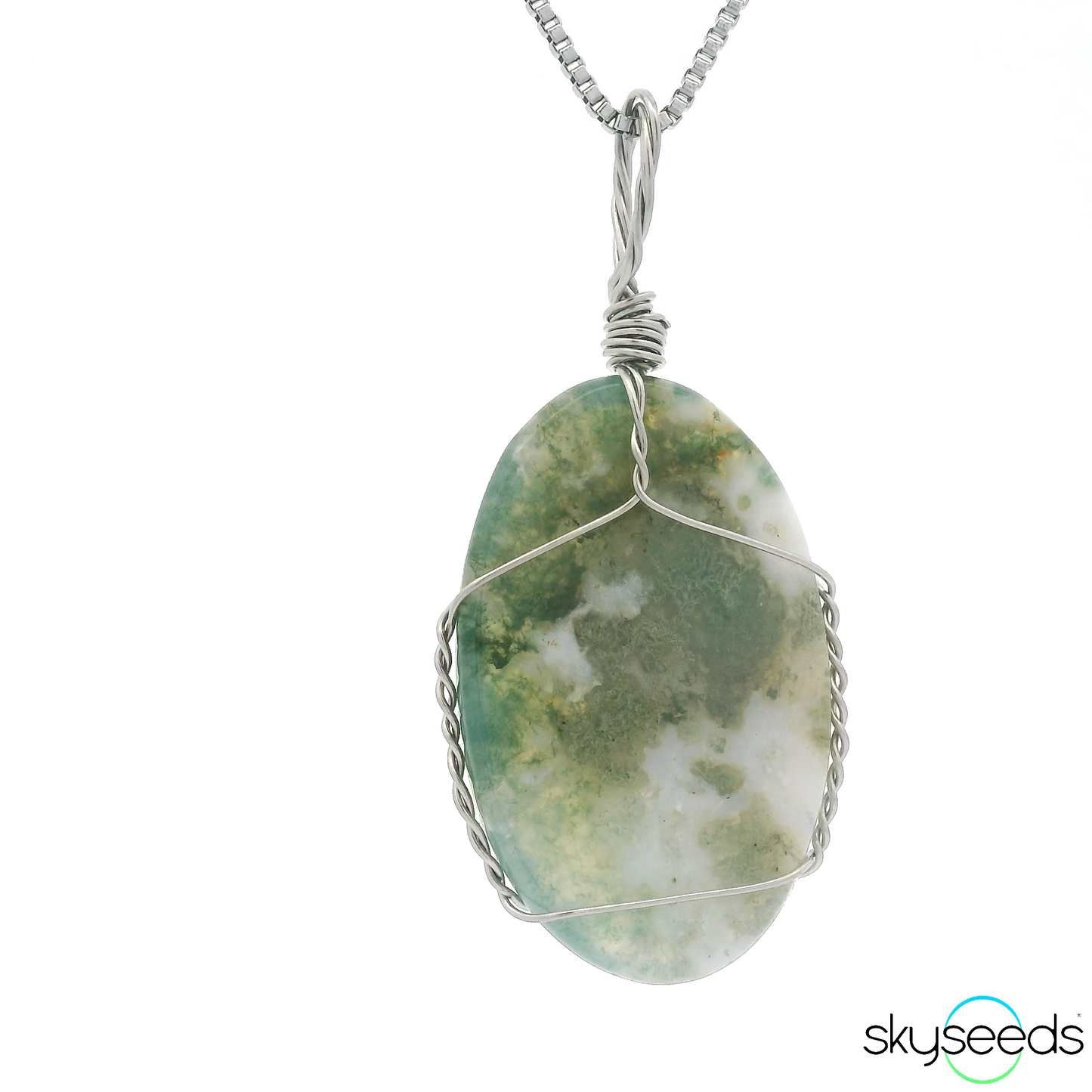 
                  
                    Moss Agate  - Stainless Steel Pendant
                  
                