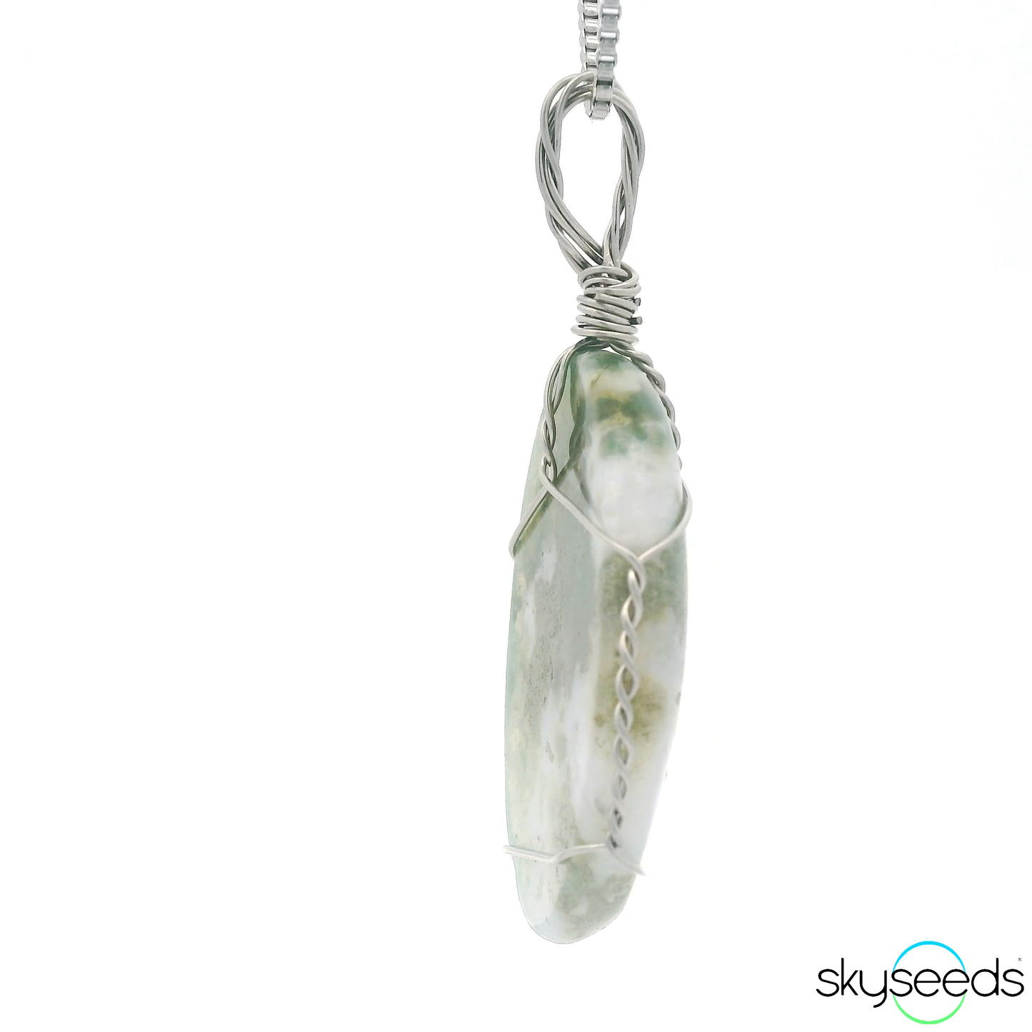 
                  
                    Moss Agate  - Stainless Steel Pendant
                  
                