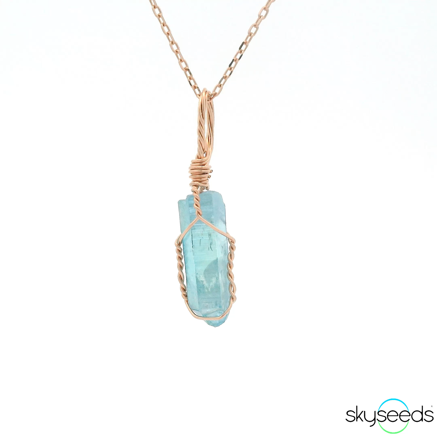 
                  
                    Aqua Aura Quartz - 14kt Rose Gold Filled Pendant
                  
                