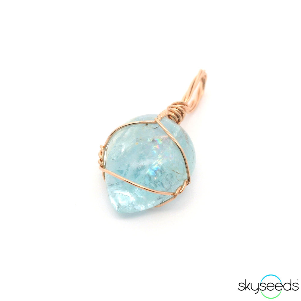 Aquamarine - 14kt Rose Gold Filled Pendant
