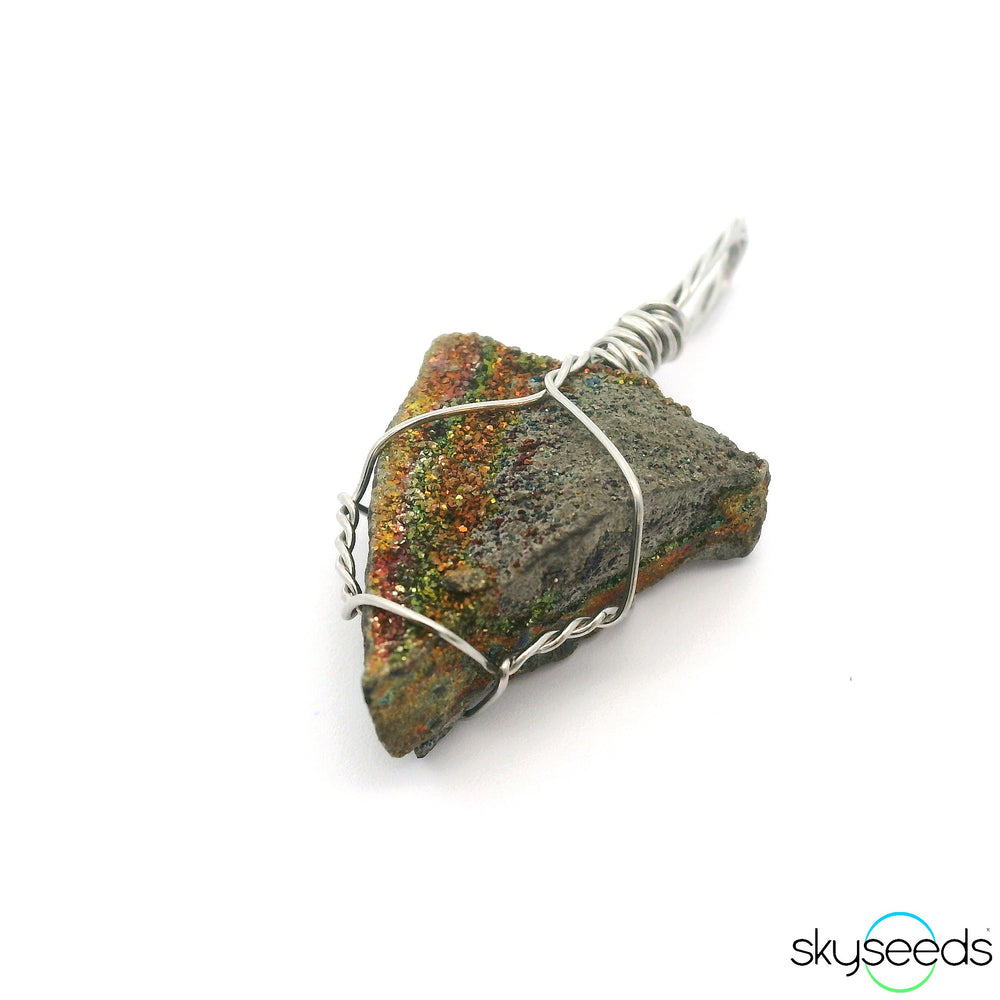Rainbow Pyrite - Stainless Steel Pendant