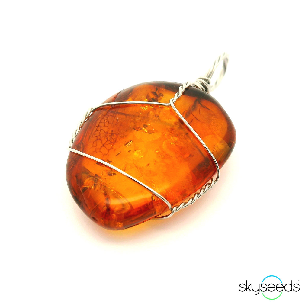 Amber - Stainless Steel Pendant