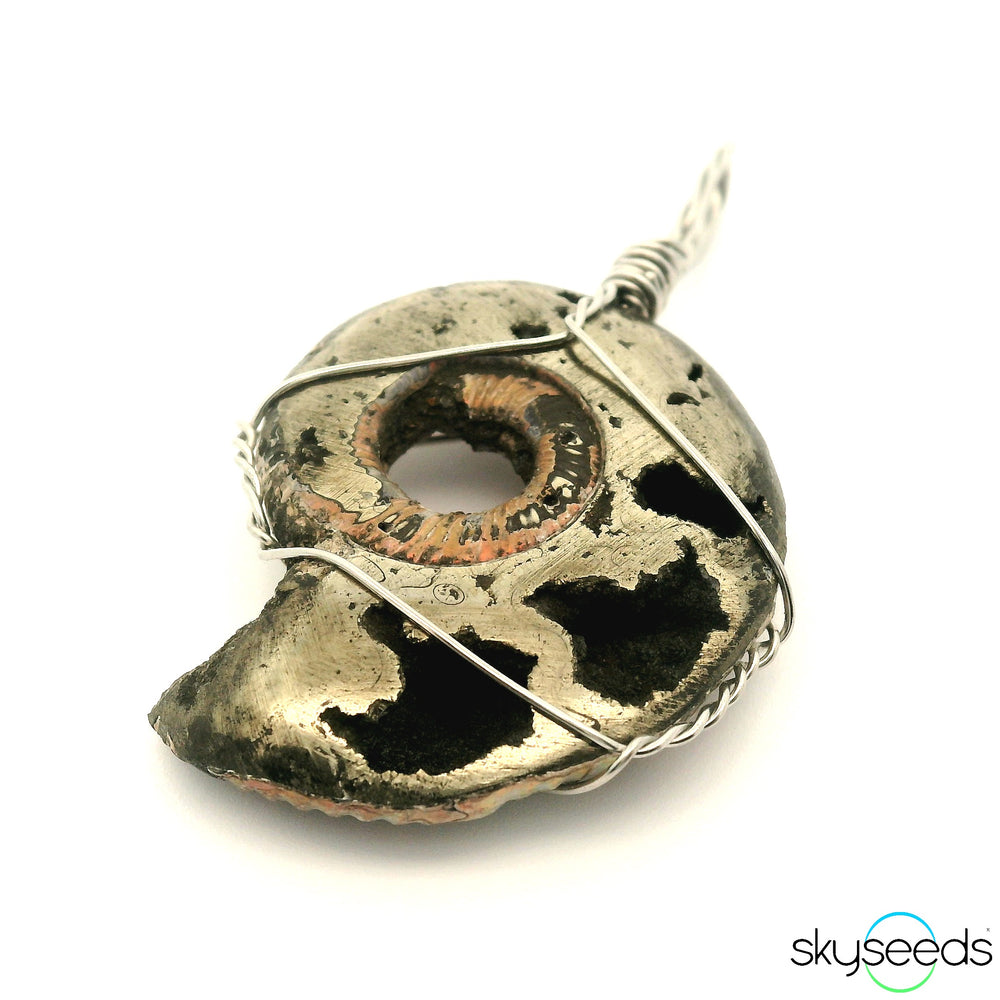 Pyritized Ammonite - Stainless Steel Pendant