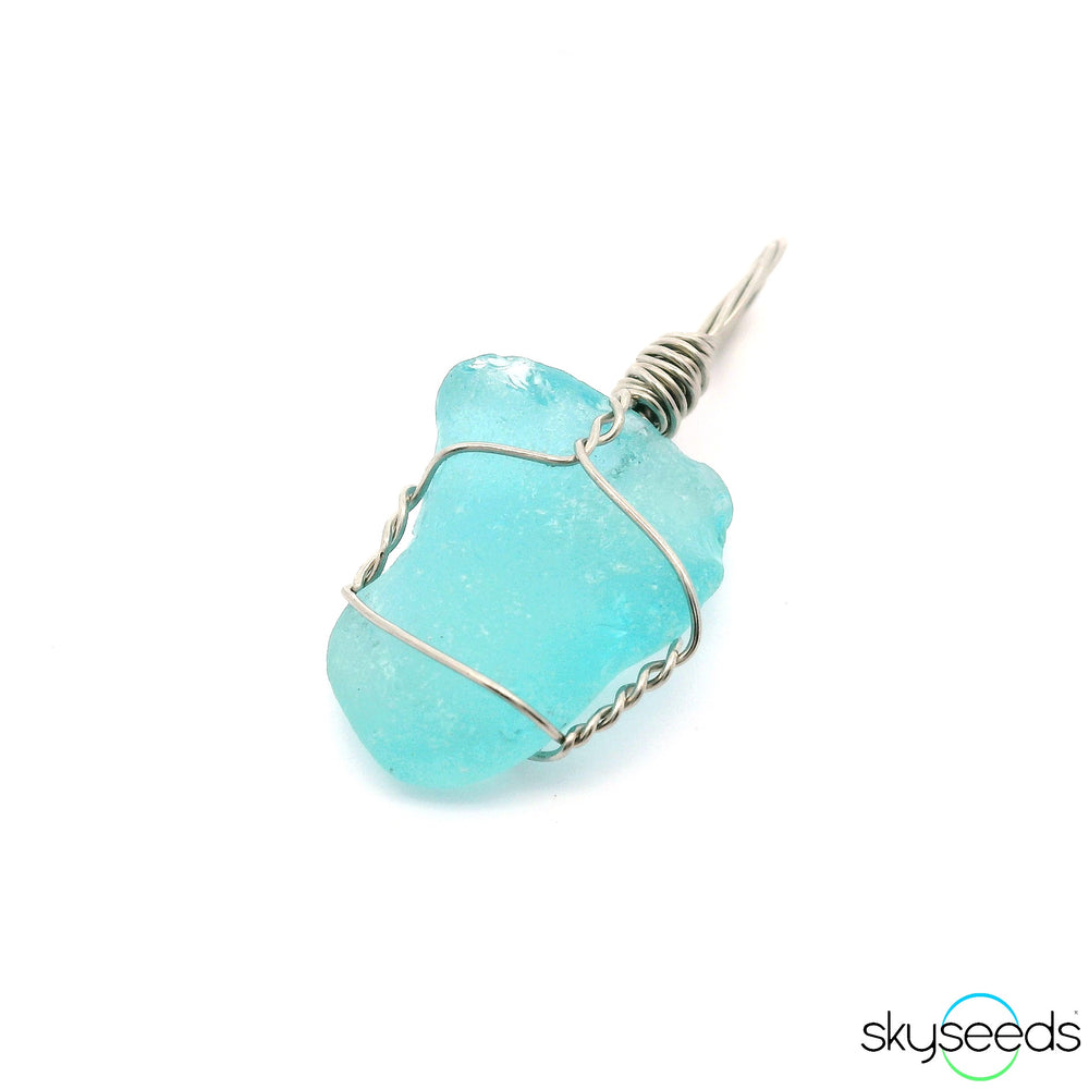 Italian Sea Glass - Stainless Steel Pendant