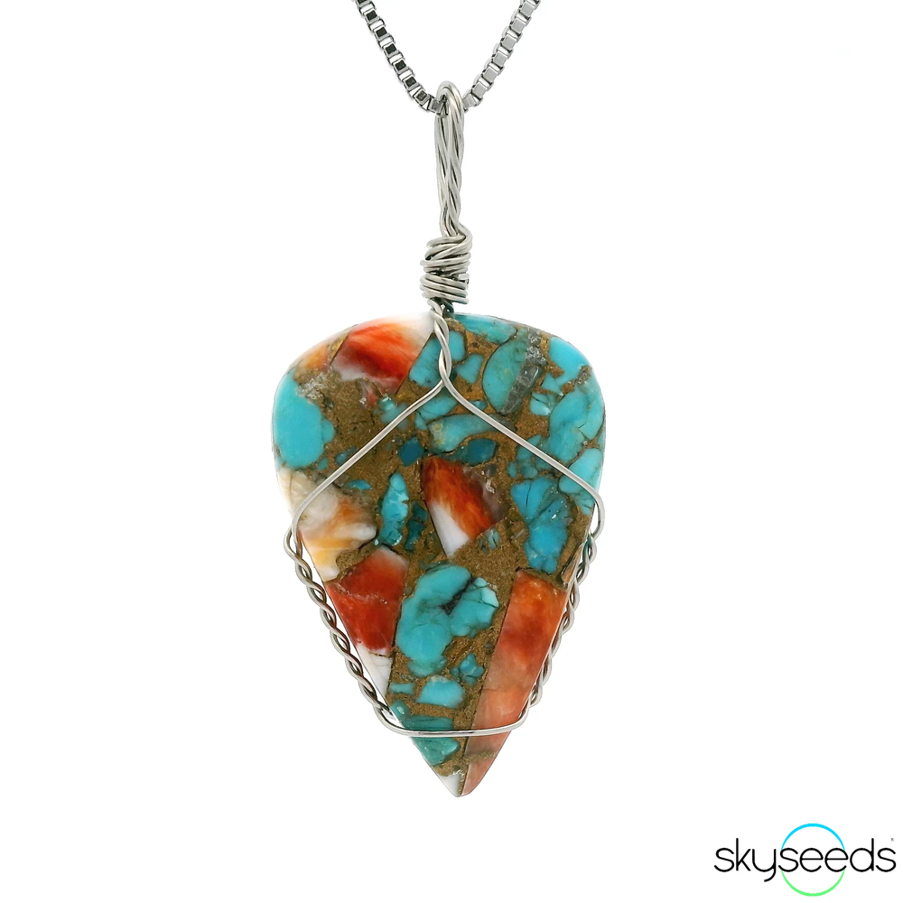 
                  
                    Spiny Oyster Turquoise - Stainless Steel Pendant
                  
                