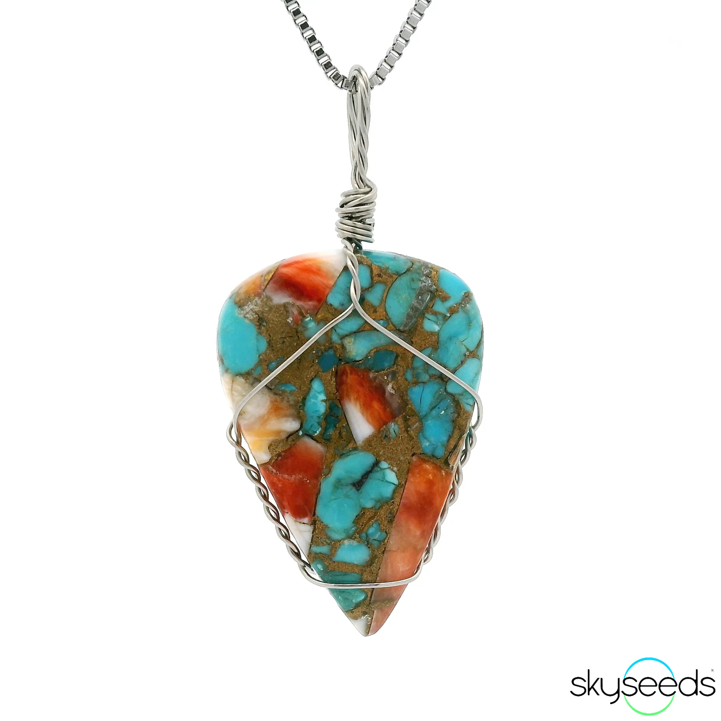 
                  
                    Spiny Oyster Turquoise - Stainless Steel Pendant
                  
                