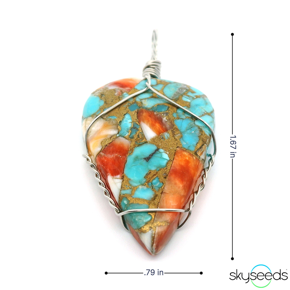 
                  
                    Spiny Oyster Turquoise - Stainless Steel Pendant
                  
                
