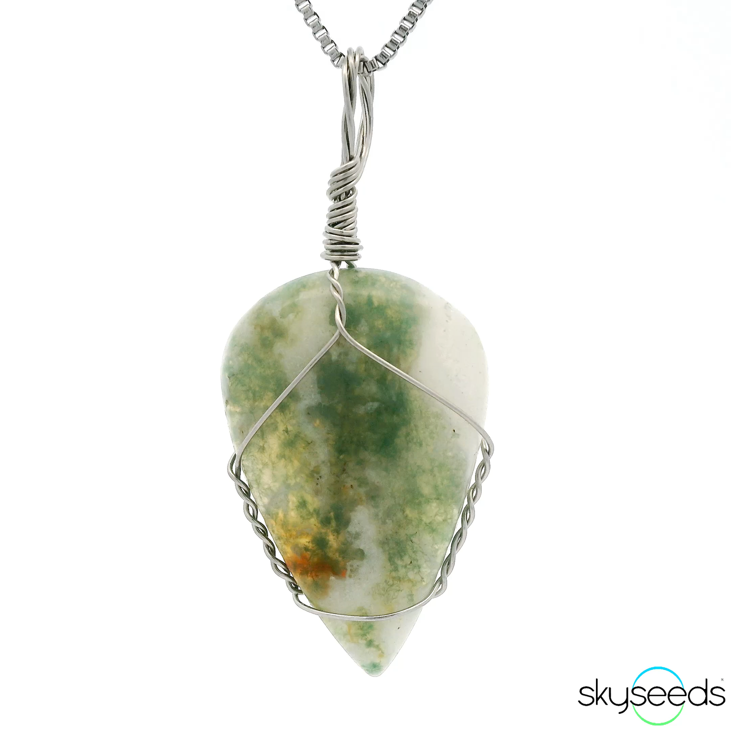 
                  
                    Moss Agate - Stainless Steel Pendant
                  
                