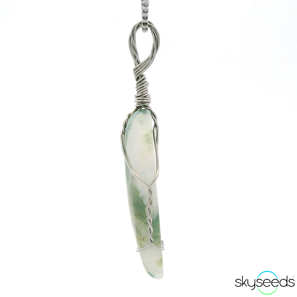 
                  
                    Moss Agate - Stainless Steel Pendant
                  
                
