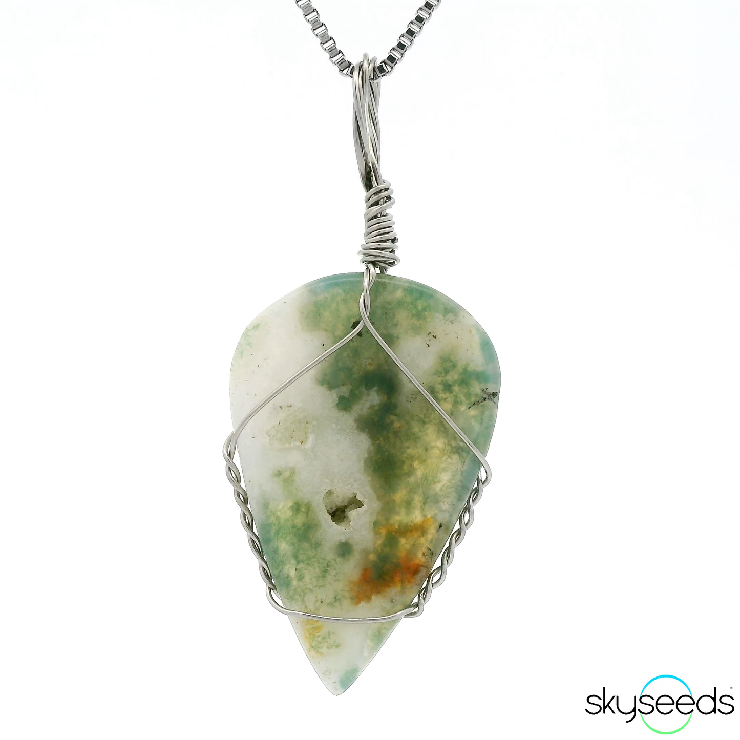 
                  
                    Moss Agate - Stainless Steel Pendant
                  
                