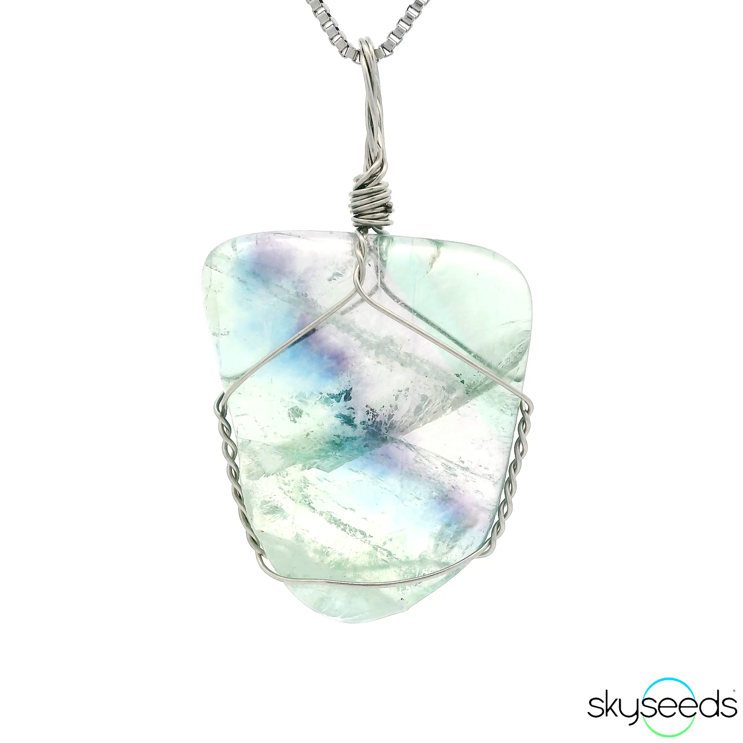
                  
                    Rainbow Fluorite - Stainless Steel Pendant
                  
                