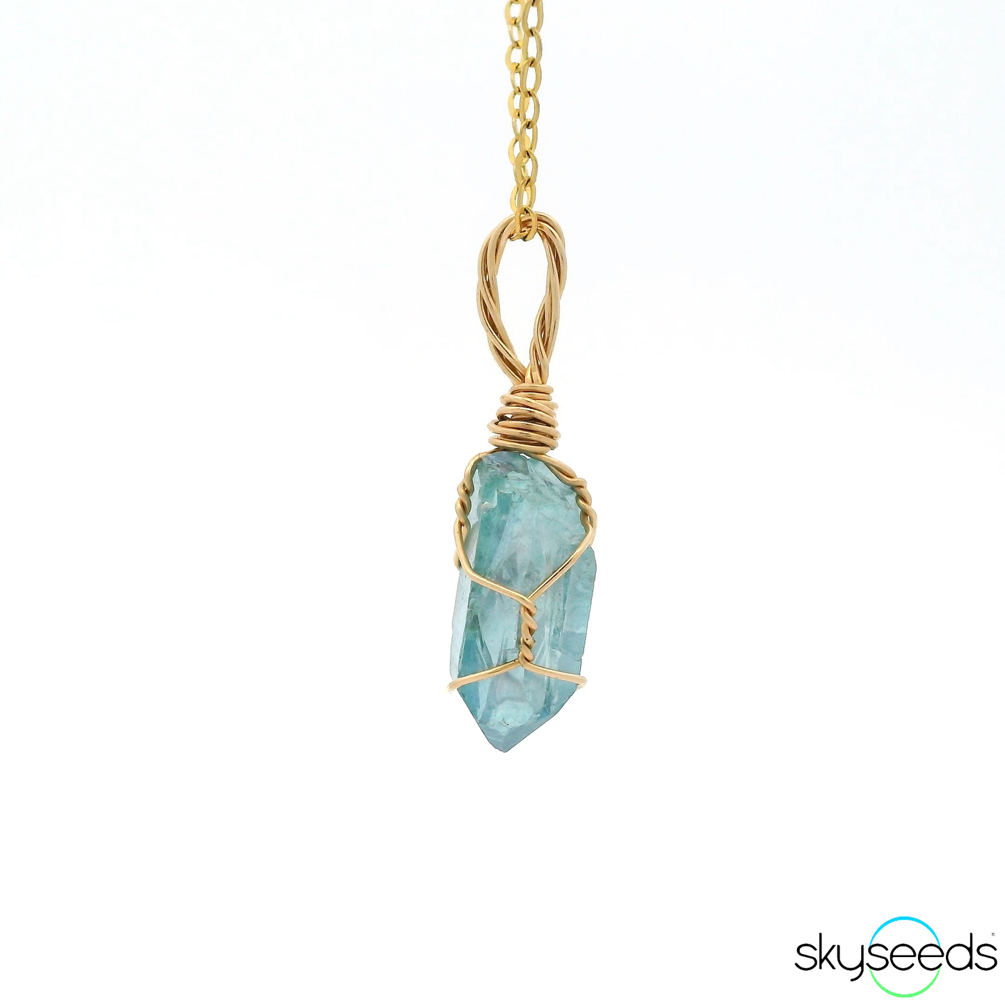 
                  
                    Aqua Aura Quartz - 14kt Gold Filled Pendant
                  
                