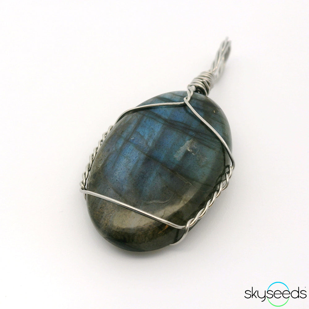 Labradorite - Stainless Steel Pendant