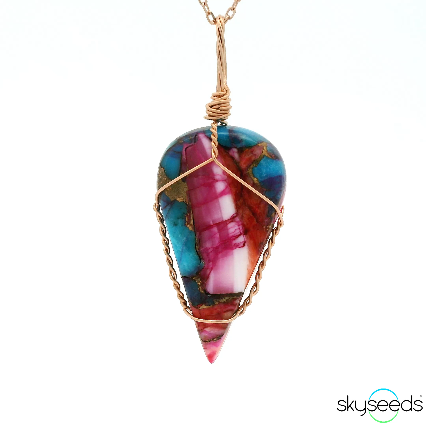 
                  
                    Spiny Oyster Turquoise - 14kt Rose Gold Filled Pendant
                  
                