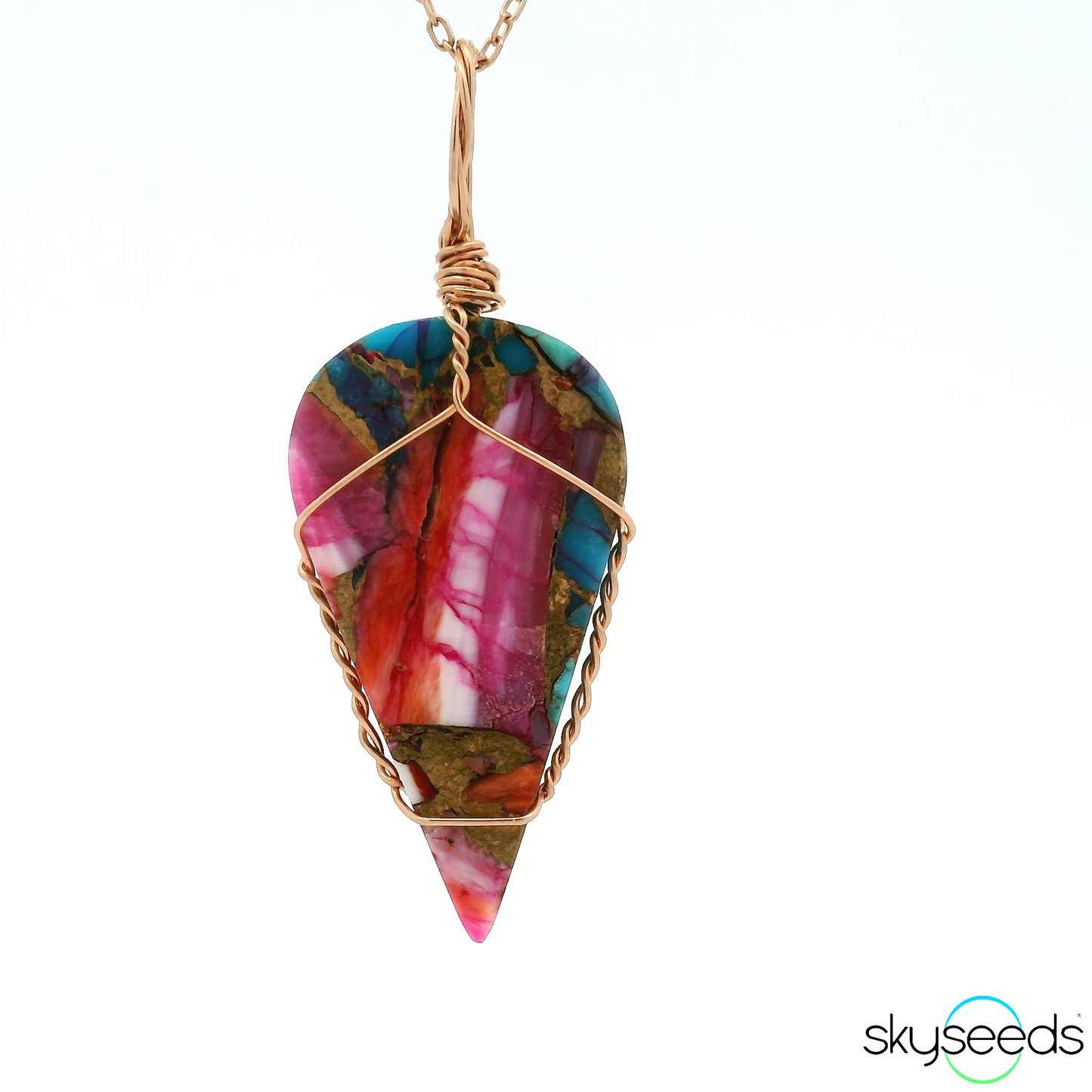
                  
                    Spiny Oyster Turquoise - 14kt Rose Gold Filled Pendant
                  
                