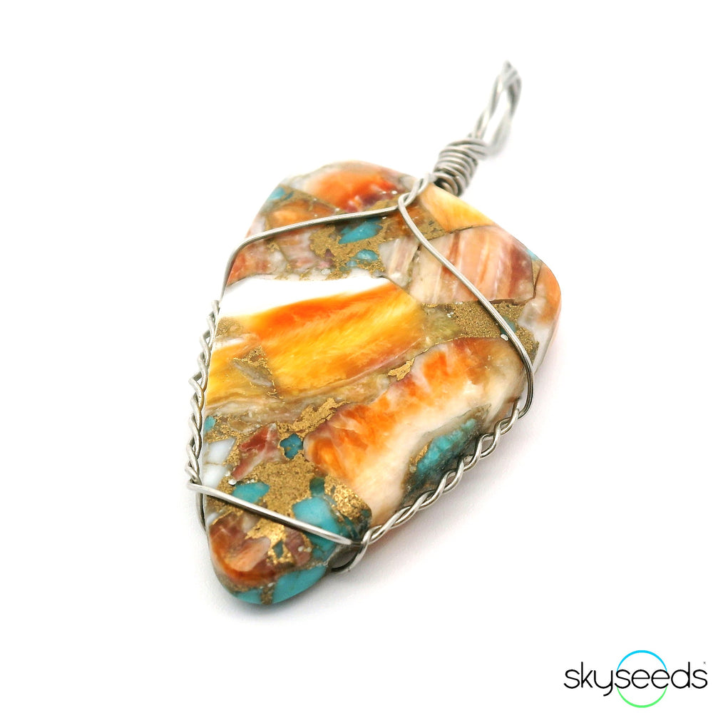 Spiny Oyster Turquiose - Stainless Steel Pendant