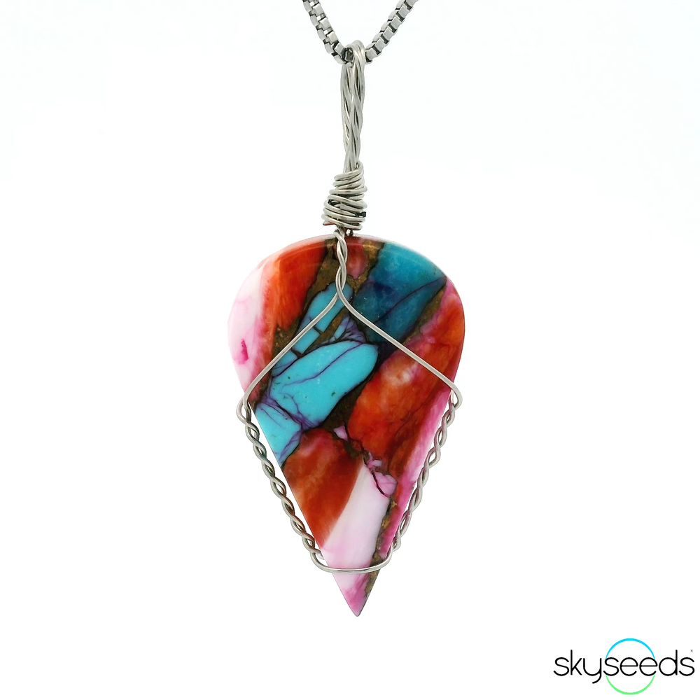 
                  
                    Spiny Oyster Turquoise - Stainless Steel Pendant
                  
                