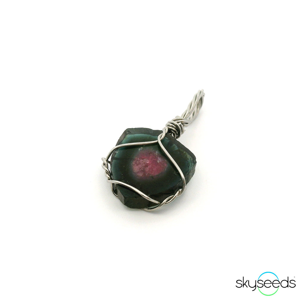 Watermelon Tourmaline - Stainless Steel Pendant