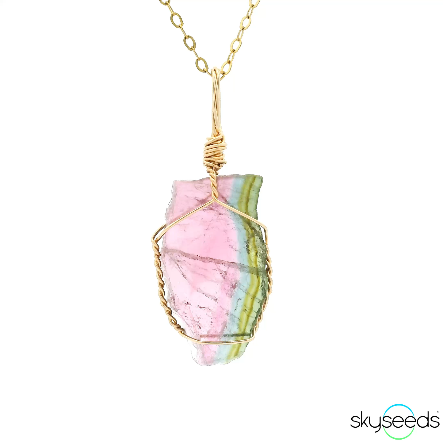 
                  
                    Watermelon Tourmaline Tri-Color - 14kt Gold Filled Pendant
                  
                