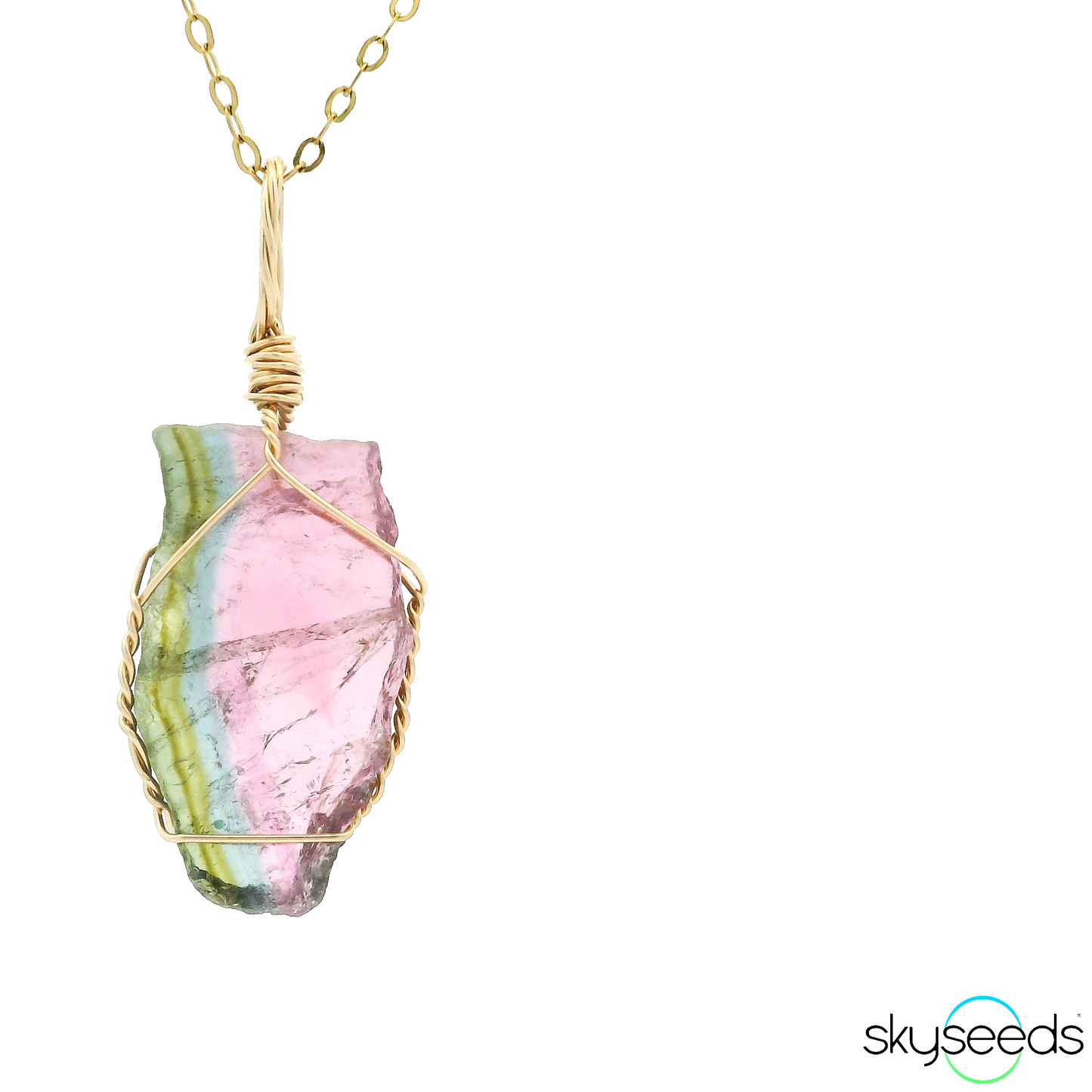 
                  
                    Watermelon Tourmaline Tri-Color - 14kt Gold Filled Pendant
                  
                