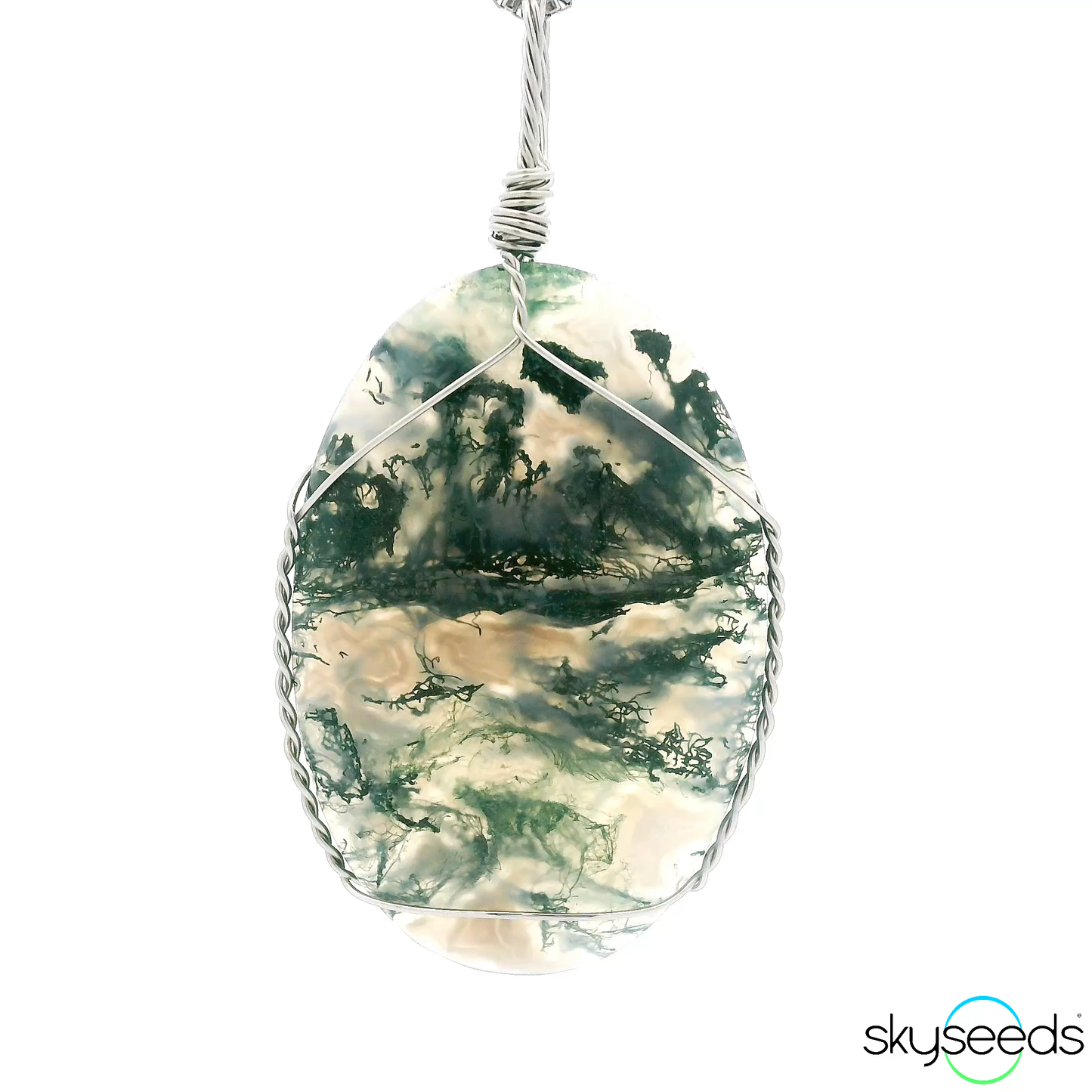 
                  
                    Moss Agate - Stainless Steel Pendant
                  
                