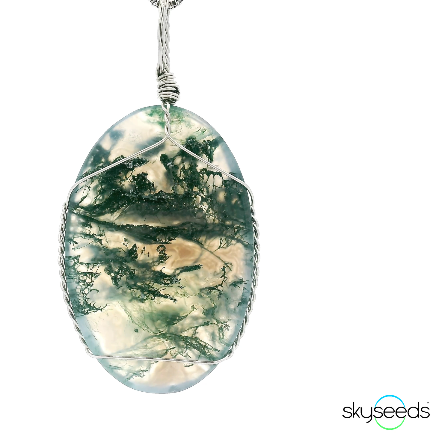 
                  
                    Moss Agate - Stainless Steel Pendant
                  
                
