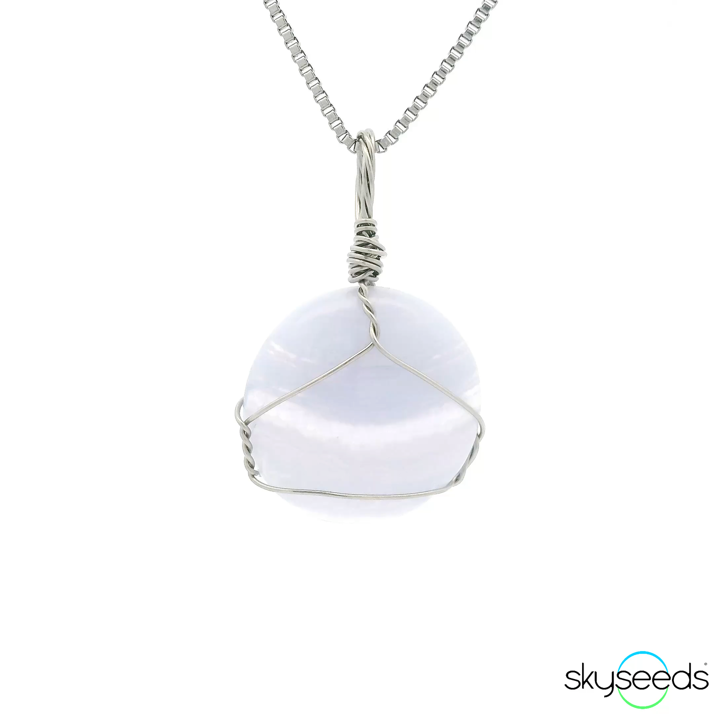 
                  
                    Blue Lace Agate - Stainless Steel Pendant
                  
                