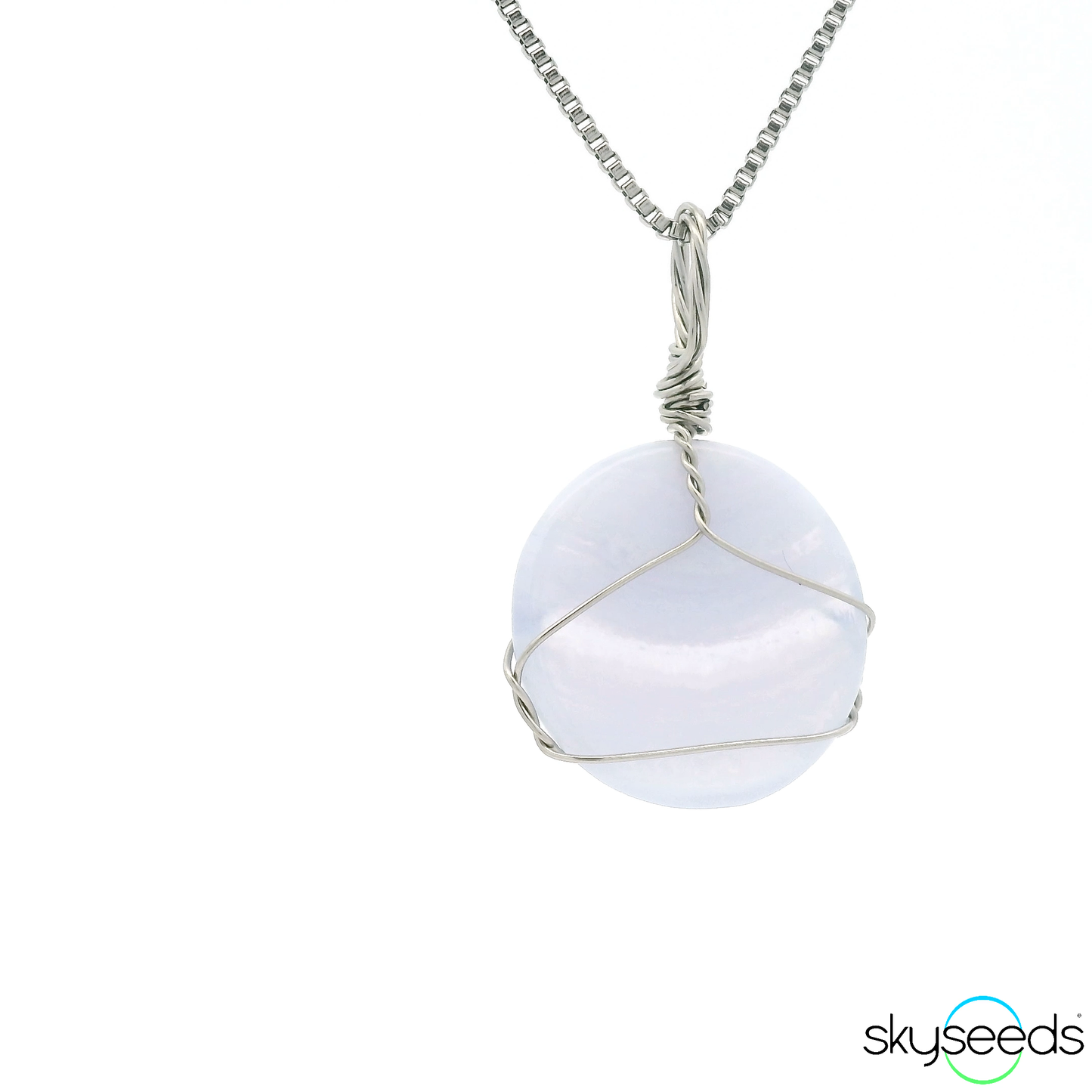 
                  
                    Blue Lace Agate - Stainless Steel Pendant
                  
                