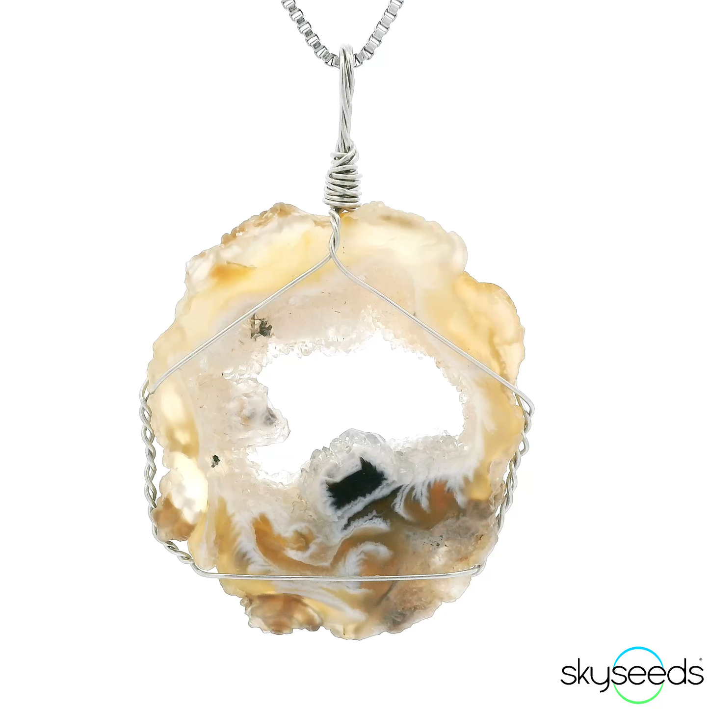 
                  
                    Druzy Agate - Stainless Steel Pendant
                  
                