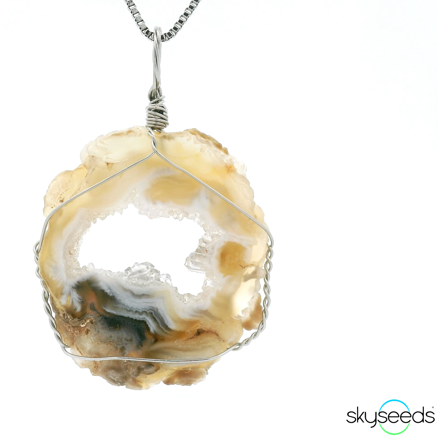 
                  
                    Druzy Agate - Stainless Steel Pendant
                  
                