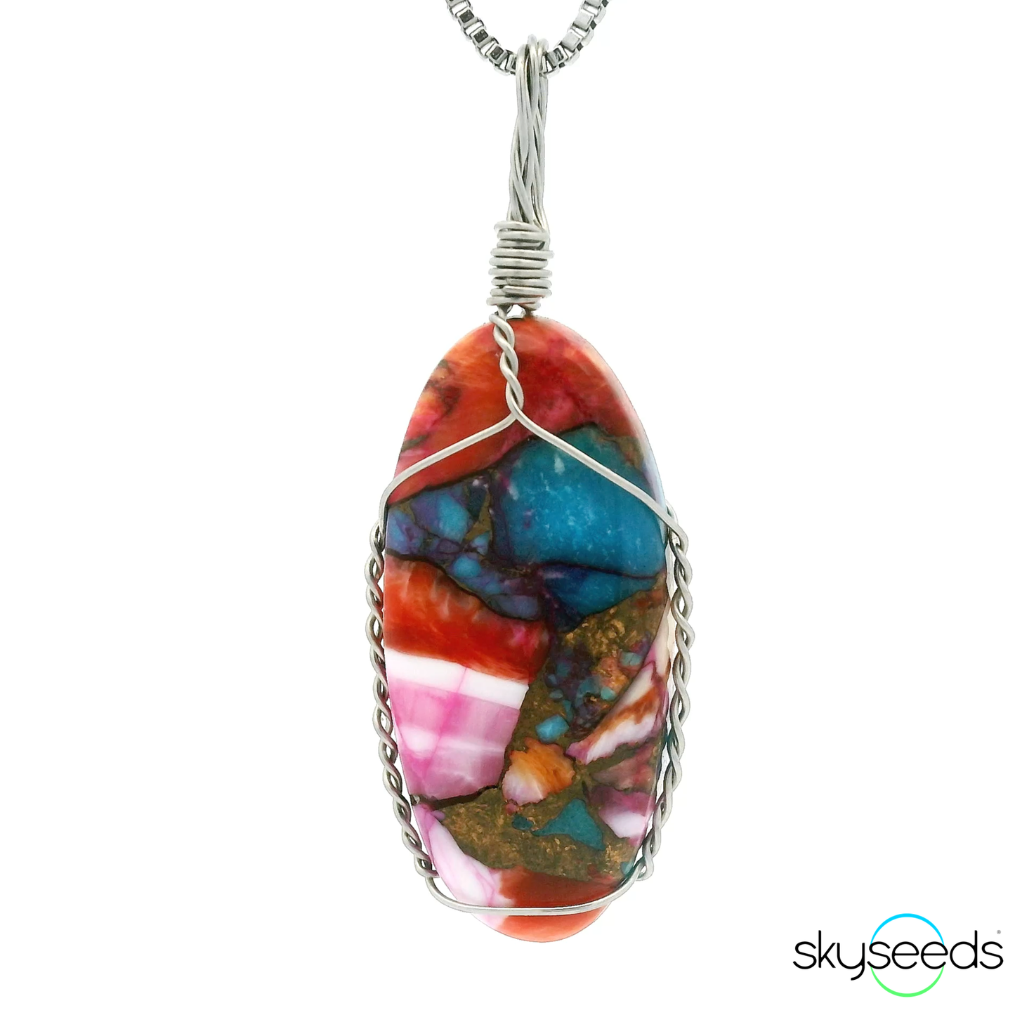 
                  
                    Spiny Oyster Turquoise - Stainless Steel Pendant
                  
                
