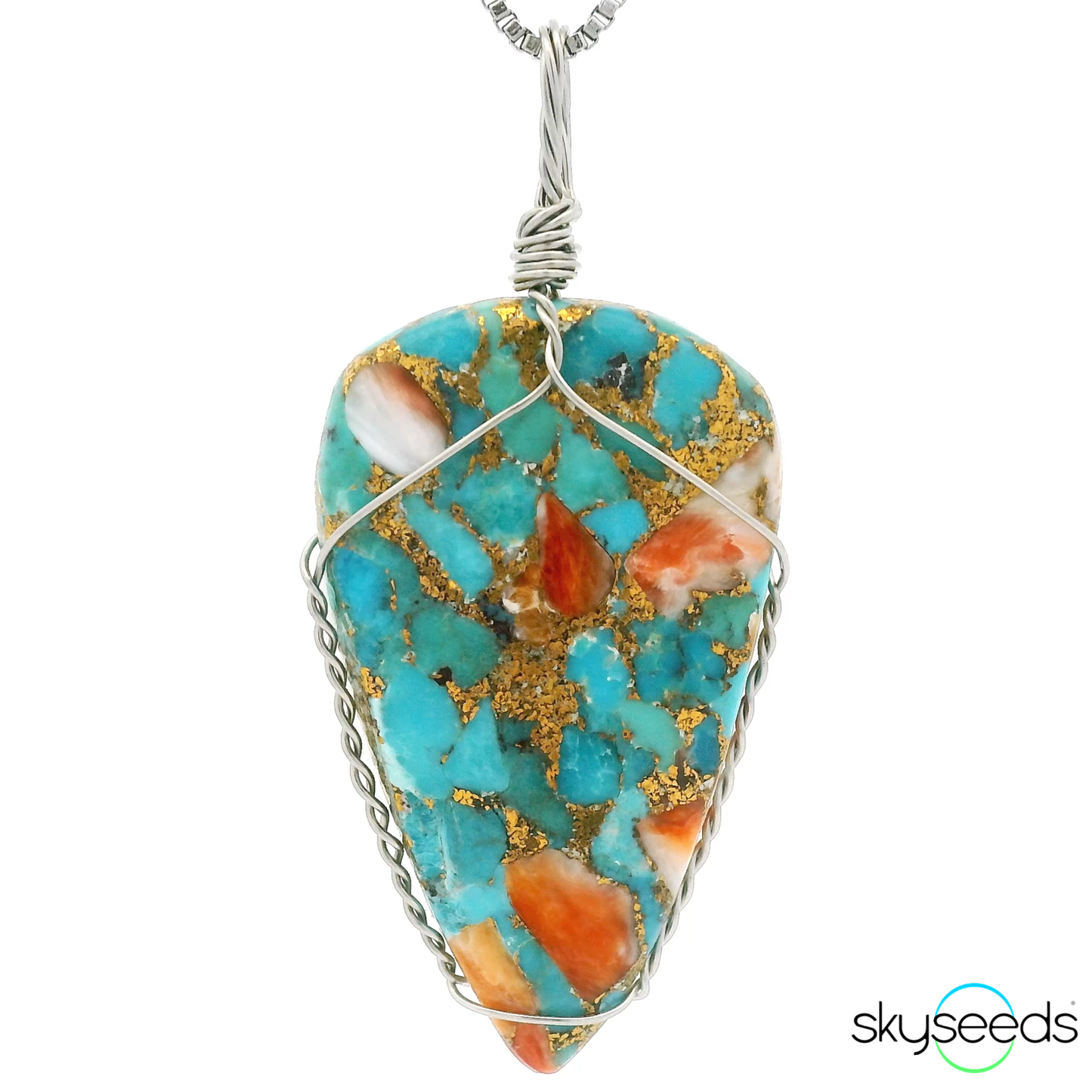 
                  
                    Spiny Oyster Turquoise - Stainless Steel Pendant
                  
                