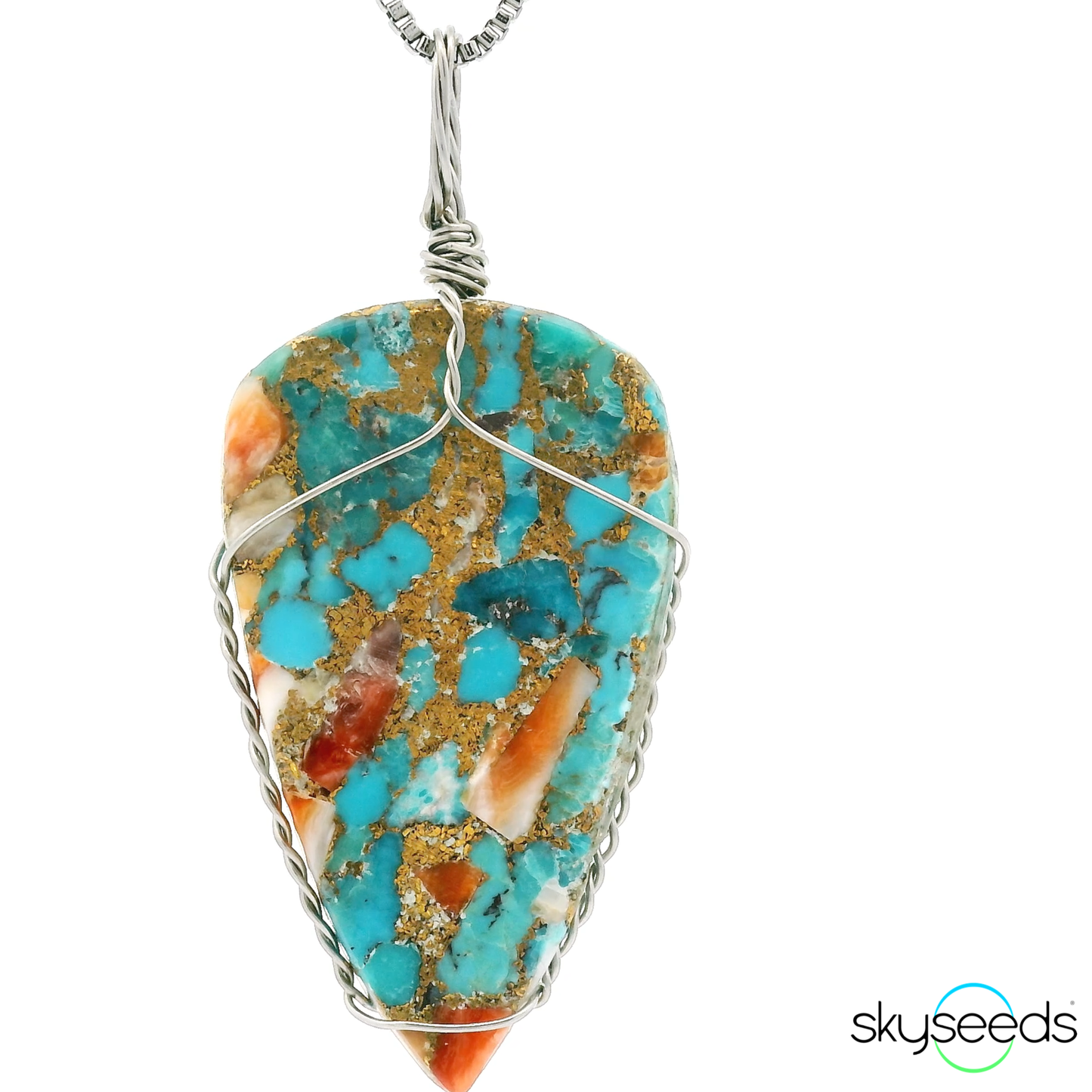 
                  
                    Spiny Oyster Turquoise - Stainless Steel Pendant
                  
                