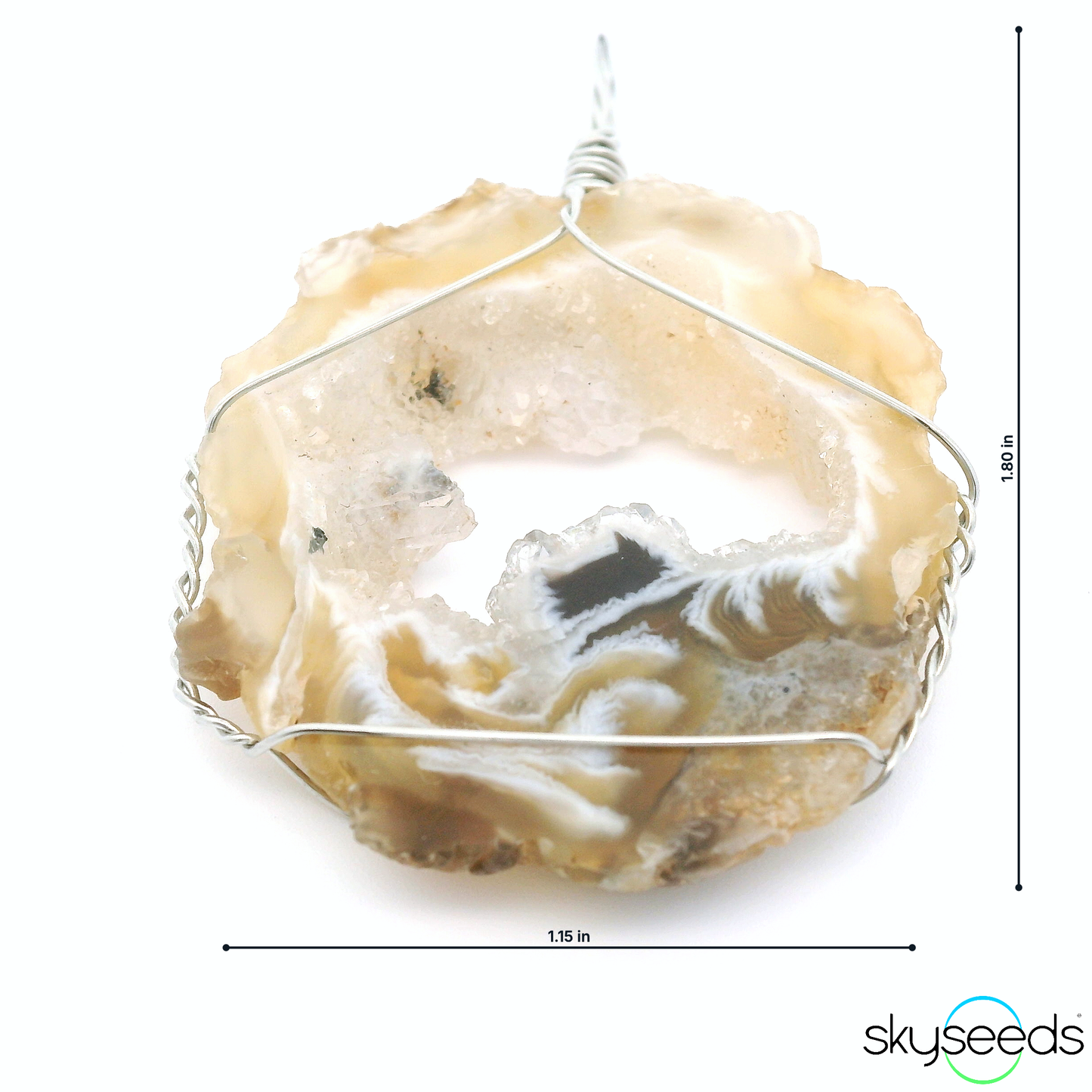 
                  
                    Druzy Agate - Stainless Steel Pendant
                  
                