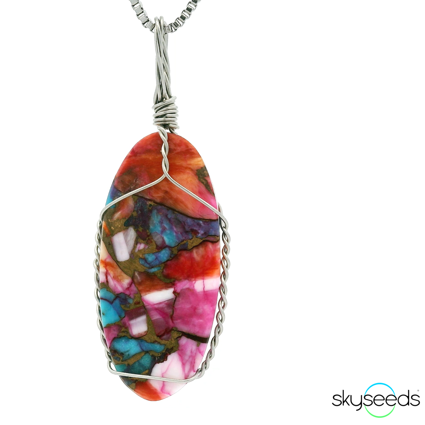 
                  
                    Spiny Oyster Turquoise - Stainless Steel Pendant
                  
                