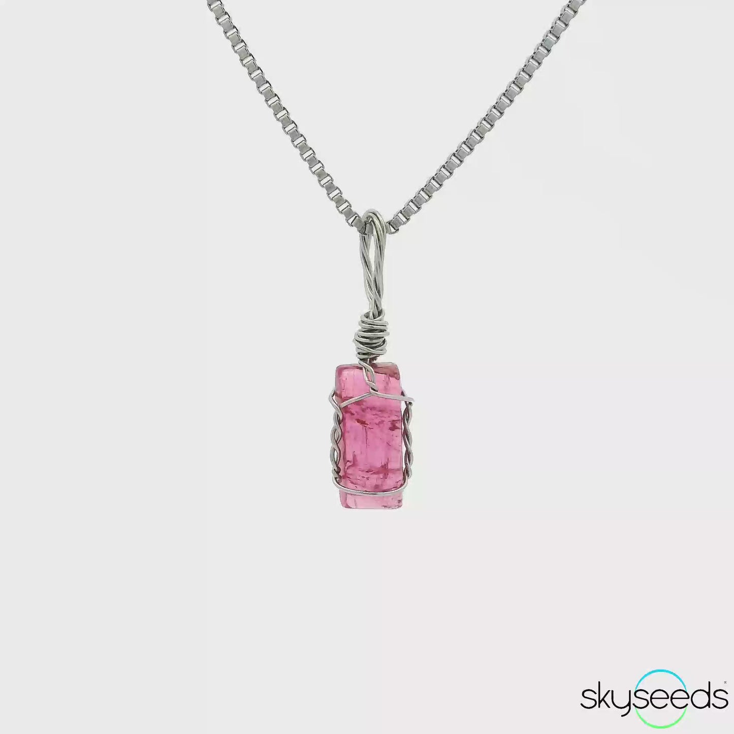 
                  
                    Load and play video in Gallery viewer, Pink Tourmaline - Stainless Steel Pendant
                  
                