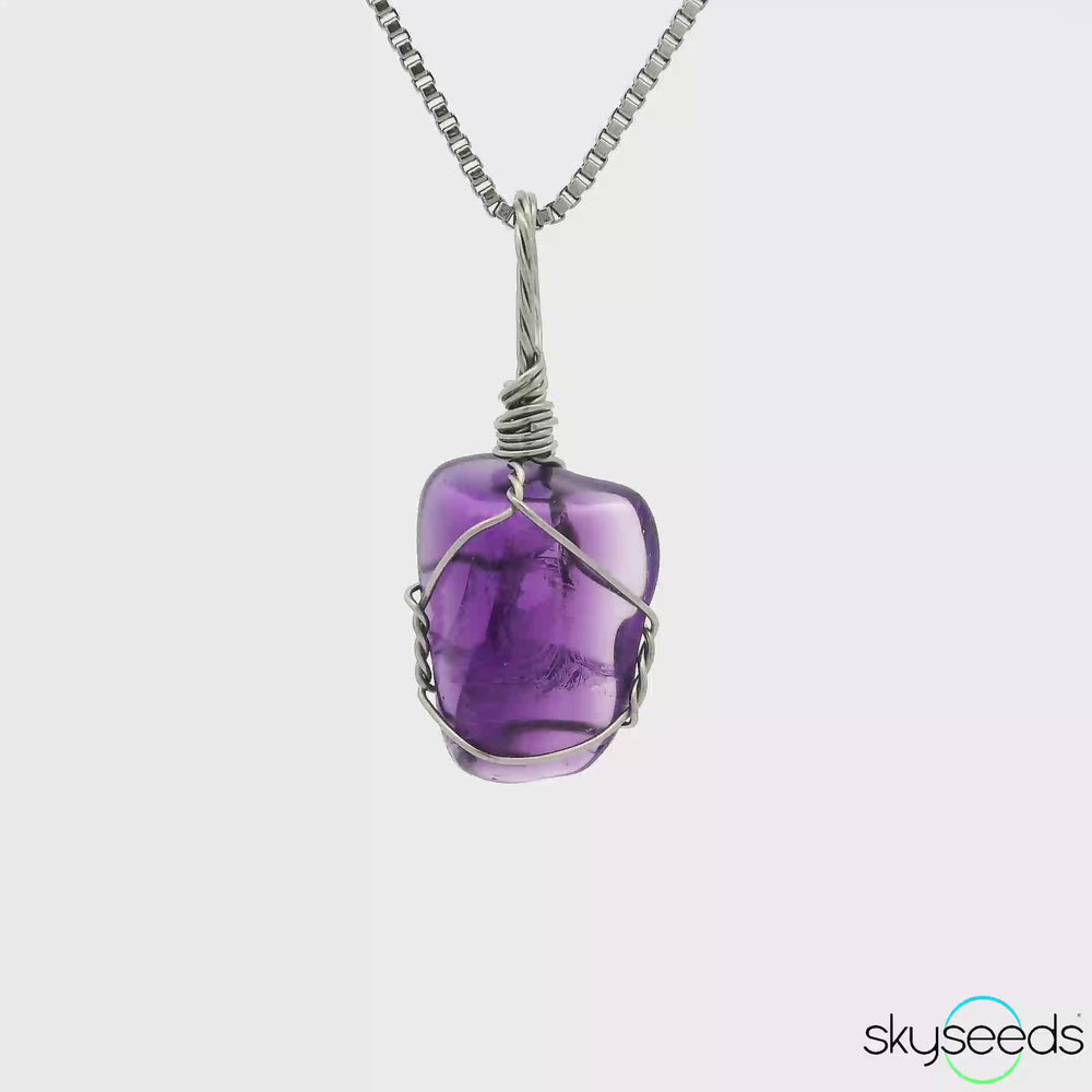
                  
                    Load and play video in Gallery viewer, Amethyst - Stainless Steel Pendant
                  
                