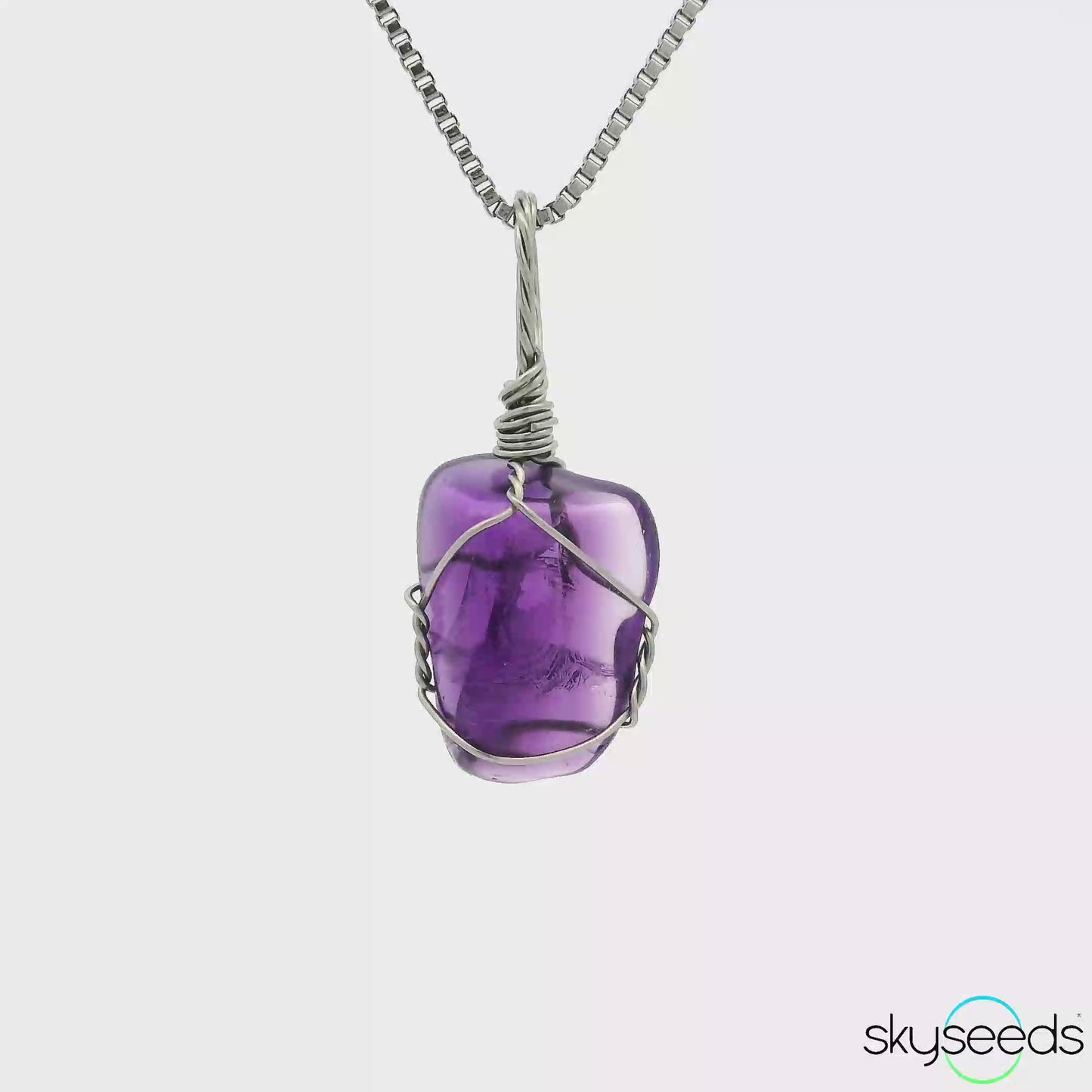 
                  
                    Load and play video in Gallery viewer, Amethyst - Stainless Steel Pendant
                  
                