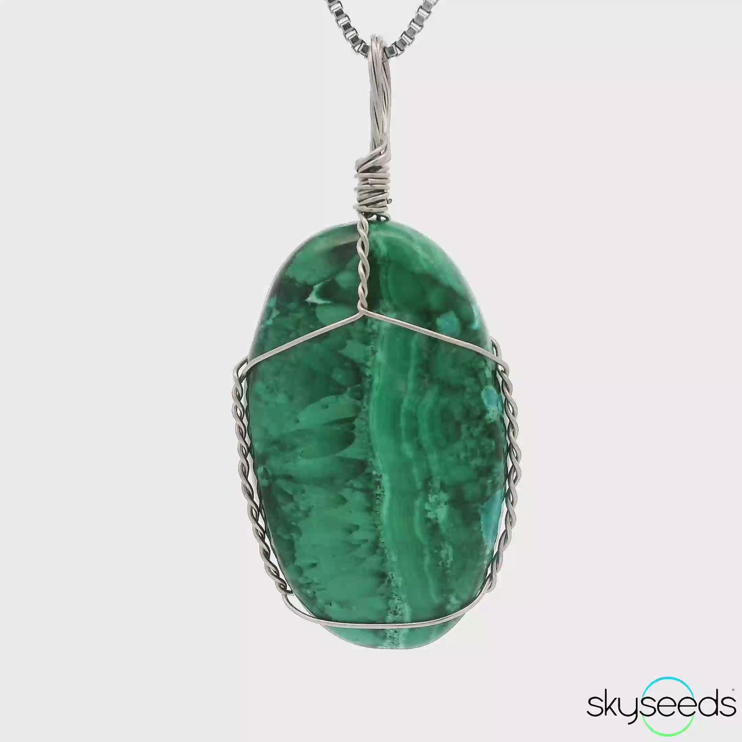 
                  
                    Load and play video in Gallery viewer, Malachite - Stainless Steel Pendant
                  
                